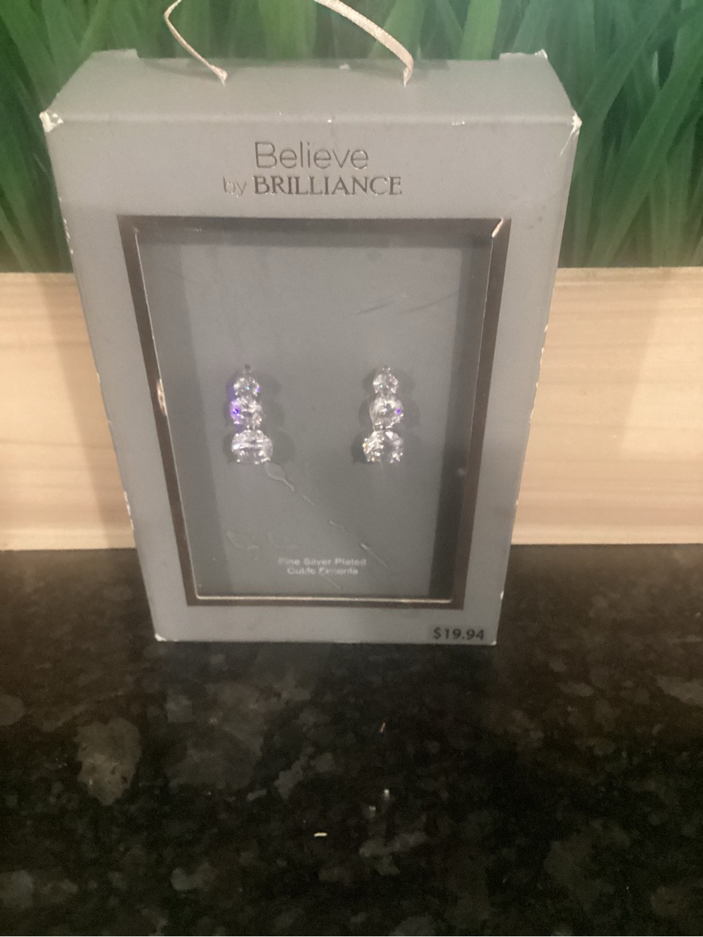 Believe by Brilliance Silver-Tone Clear Crystal Drop Earrings